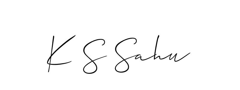 Allison_Script is a professional signature style that is perfect for those who want to add a touch of class to their signature. It is also a great choice for those who want to make their signature more unique. Get K S Sahu name to fancy signature for free. K S Sahu signature style 2 images and pictures png