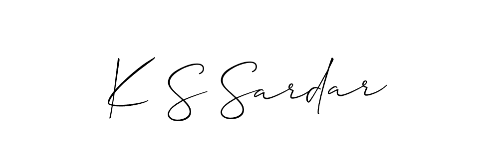 Design your own signature with our free online signature maker. With this signature software, you can create a handwritten (Allison_Script) signature for name K S Sardar. K S Sardar signature style 2 images and pictures png