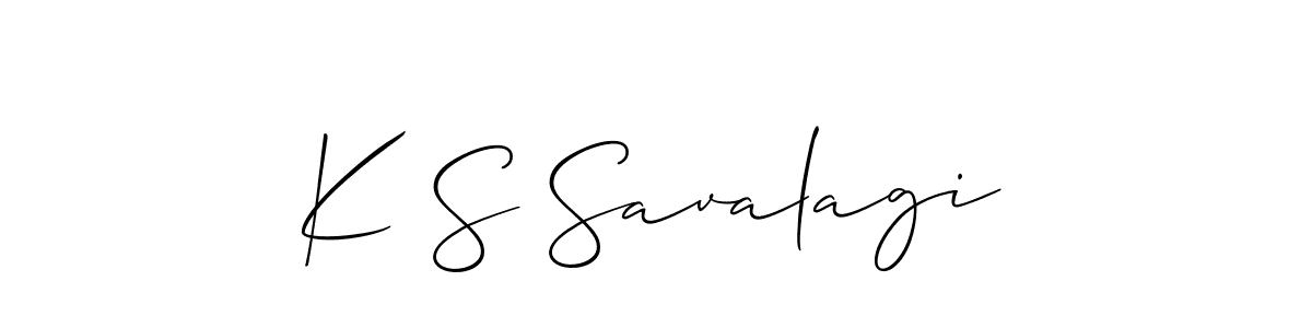 Allison_Script is a professional signature style that is perfect for those who want to add a touch of class to their signature. It is also a great choice for those who want to make their signature more unique. Get K S Savalagi name to fancy signature for free. K S Savalagi signature style 2 images and pictures png