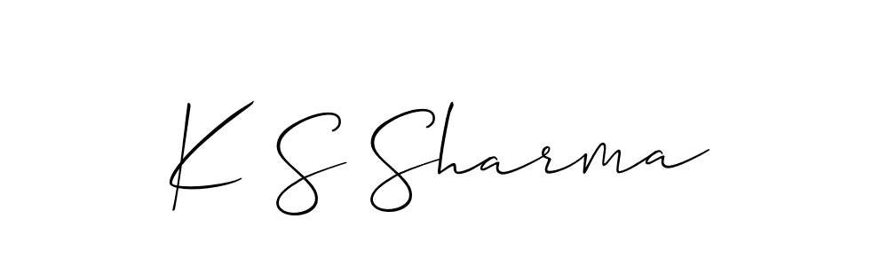 Use a signature maker to create a handwritten signature online. With this signature software, you can design (Allison_Script) your own signature for name K S Sharma. K S Sharma signature style 2 images and pictures png