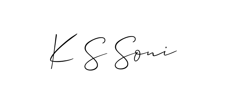 How to make K S Soni signature? Allison_Script is a professional autograph style. Create handwritten signature for K S Soni name. K S Soni signature style 2 images and pictures png