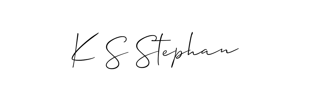 Also we have K S Stephan name is the best signature style. Create professional handwritten signature collection using Allison_Script autograph style. K S Stephan signature style 2 images and pictures png