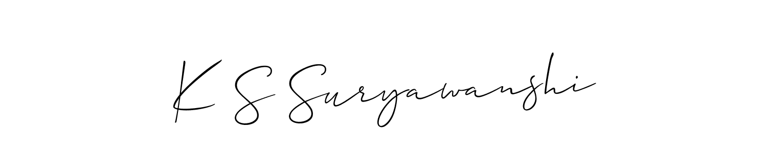 This is the best signature style for the K S Suryawanshi name. Also you like these signature font (Allison_Script). Mix name signature. K S Suryawanshi signature style 2 images and pictures png