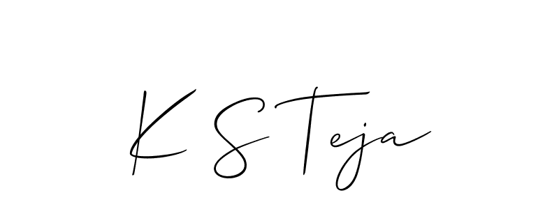 Make a beautiful signature design for name K S Teja. With this signature (Allison_Script) style, you can create a handwritten signature for free. K S Teja signature style 2 images and pictures png