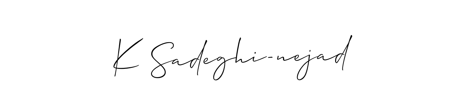 Make a beautiful signature design for name K Sadeghi-nejad. With this signature (Allison_Script) style, you can create a handwritten signature for free. K Sadeghi-nejad signature style 2 images and pictures png