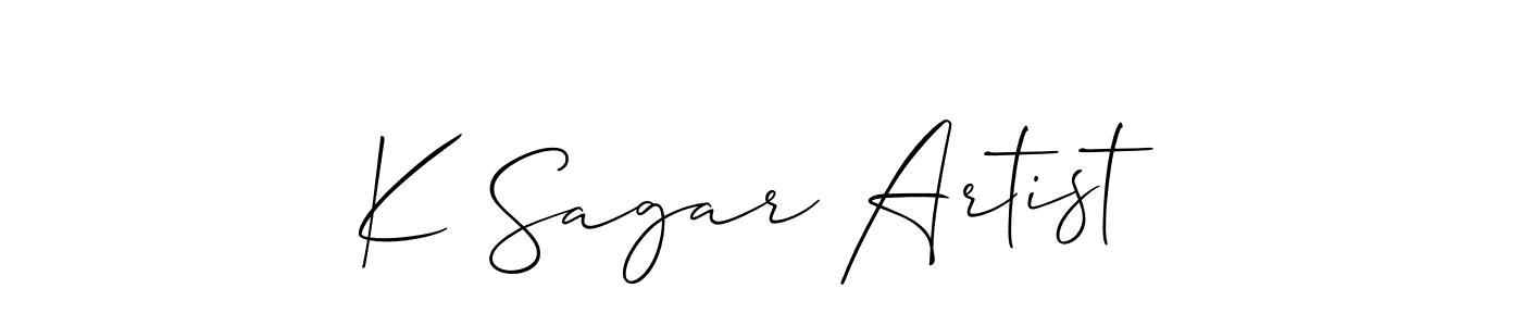 Make a beautiful signature design for name K Sagar Artist. With this signature (Allison_Script) style, you can create a handwritten signature for free. K Sagar Artist signature style 2 images and pictures png