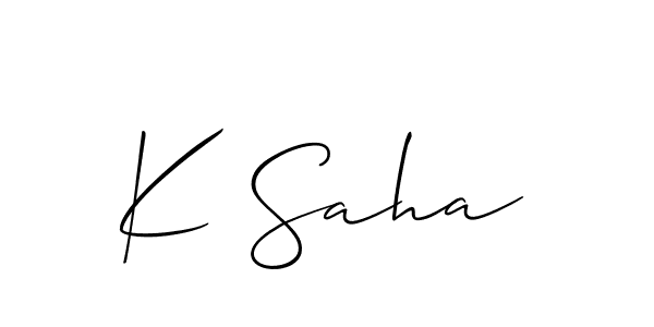 How to make K Saha signature? Allison_Script is a professional autograph style. Create handwritten signature for K Saha name. K Saha signature style 2 images and pictures png
