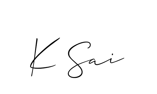 You should practise on your own different ways (Allison_Script) to write your name (K Sai) in signature. don't let someone else do it for you. K Sai signature style 2 images and pictures png