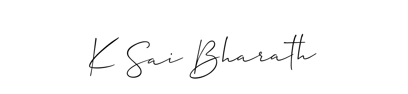 Make a short K Sai Bharath signature style. Manage your documents anywhere anytime using Allison_Script. Create and add eSignatures, submit forms, share and send files easily. K Sai Bharath signature style 2 images and pictures png