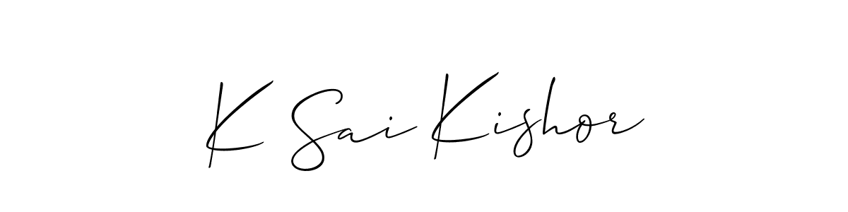 Check out images of Autograph of K Sai Kishor name. Actor K Sai Kishor Signature Style. Allison_Script is a professional sign style online. K Sai Kishor signature style 2 images and pictures png