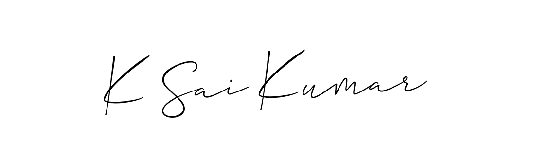 Make a beautiful signature design for name K Sai Kumar. With this signature (Allison_Script) style, you can create a handwritten signature for free. K Sai Kumar signature style 2 images and pictures png