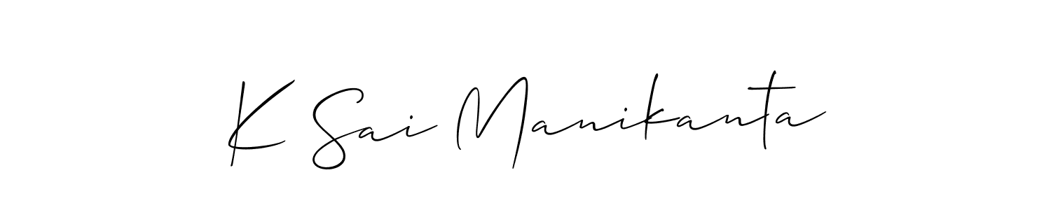 Also You can easily find your signature by using the search form. We will create K Sai Manikanta name handwritten signature images for you free of cost using Allison_Script sign style. K Sai Manikanta signature style 2 images and pictures png