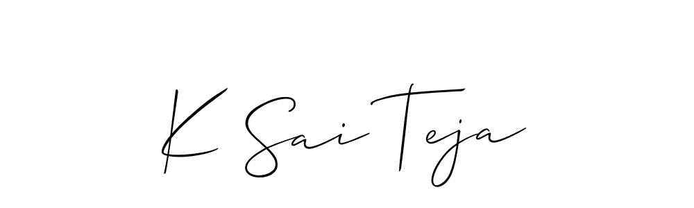 You should practise on your own different ways (Allison_Script) to write your name (K Sai Teja) in signature. don't let someone else do it for you. K Sai Teja signature style 2 images and pictures png