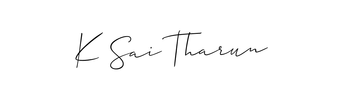 You can use this online signature creator to create a handwritten signature for the name K Sai Tharun. This is the best online autograph maker. K Sai Tharun signature style 2 images and pictures png