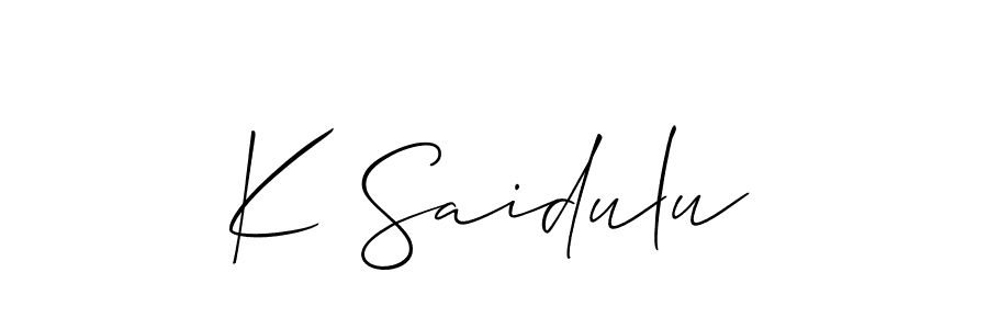 Make a beautiful signature design for name K Saidulu. With this signature (Allison_Script) style, you can create a handwritten signature for free. K Saidulu signature style 2 images and pictures png