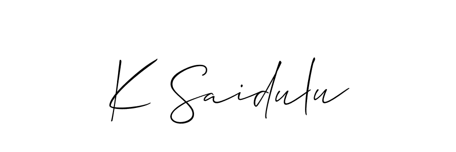 Make a beautiful signature design for name K Saidulu. With this signature (Allison_Script) style, you can create a handwritten signature for free. K Saidulu signature style 2 images and pictures png