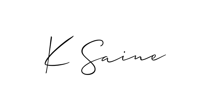 You should practise on your own different ways (Allison_Script) to write your name (K Saine) in signature. don't let someone else do it for you. K Saine signature style 2 images and pictures png