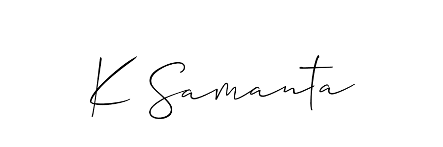 Make a beautiful signature design for name K Samanta. With this signature (Allison_Script) style, you can create a handwritten signature for free. K Samanta signature style 2 images and pictures png