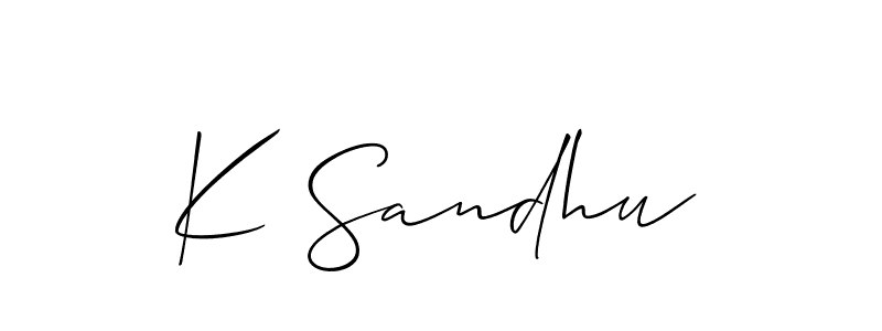 How to make K Sandhu signature? Allison_Script is a professional autograph style. Create handwritten signature for K Sandhu name. K Sandhu signature style 2 images and pictures png