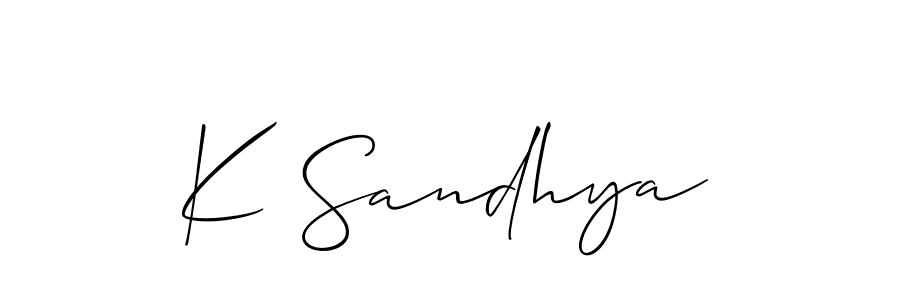 Make a short K Sandhya signature style. Manage your documents anywhere anytime using Allison_Script. Create and add eSignatures, submit forms, share and send files easily. K Sandhya signature style 2 images and pictures png
