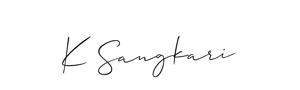 K Sangkari stylish signature style. Best Handwritten Sign (Allison_Script) for my name. Handwritten Signature Collection Ideas for my name K Sangkari. K Sangkari signature style 2 images and pictures png