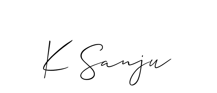 How to Draw K Sanju signature style? Allison_Script is a latest design signature styles for name K Sanju. K Sanju signature style 2 images and pictures png