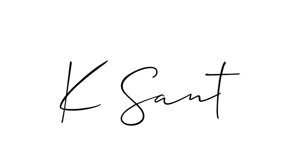 Also You can easily find your signature by using the search form. We will create K Sant name handwritten signature images for you free of cost using Allison_Script sign style. K Sant signature style 2 images and pictures png