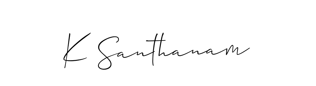 Allison_Script is a professional signature style that is perfect for those who want to add a touch of class to their signature. It is also a great choice for those who want to make their signature more unique. Get K Santhanam name to fancy signature for free. K Santhanam signature style 2 images and pictures png