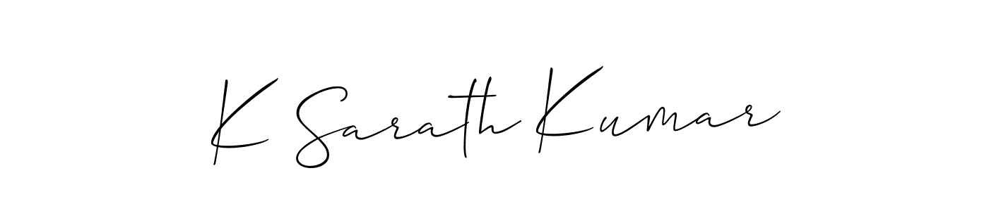 Allison_Script is a professional signature style that is perfect for those who want to add a touch of class to their signature. It is also a great choice for those who want to make their signature more unique. Get K Sarath Kumar name to fancy signature for free. K Sarath Kumar signature style 2 images and pictures png
