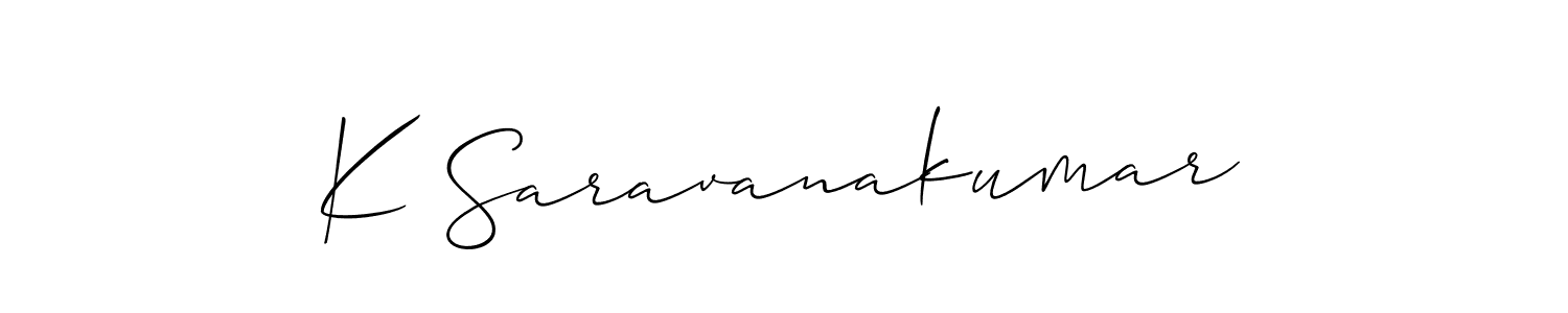 K Saravanakumar stylish signature style. Best Handwritten Sign (Allison_Script) for my name. Handwritten Signature Collection Ideas for my name K Saravanakumar. K Saravanakumar signature style 2 images and pictures png