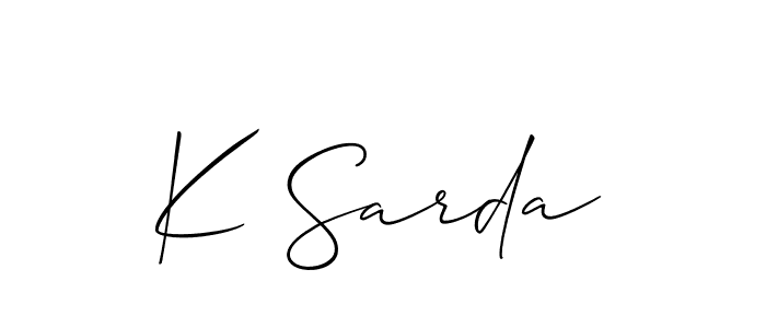 How to make K Sarda signature? Allison_Script is a professional autograph style. Create handwritten signature for K Sarda name. K Sarda signature style 2 images and pictures png