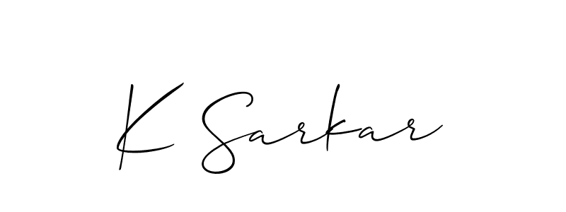 You should practise on your own different ways (Allison_Script) to write your name (K Sarkar) in signature. don't let someone else do it for you. K Sarkar signature style 2 images and pictures png