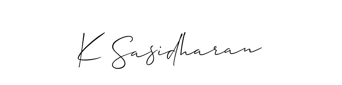 Also You can easily find your signature by using the search form. We will create K Sasidharan name handwritten signature images for you free of cost using Allison_Script sign style. K Sasidharan signature style 2 images and pictures png