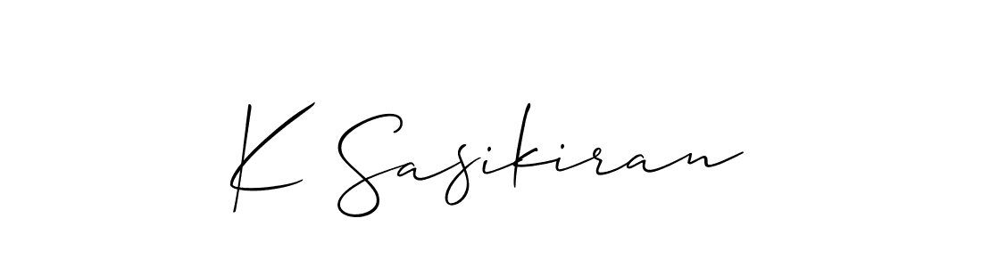 Allison_Script is a professional signature style that is perfect for those who want to add a touch of class to their signature. It is also a great choice for those who want to make their signature more unique. Get K Sasikiran name to fancy signature for free. K Sasikiran signature style 2 images and pictures png