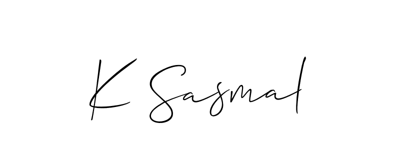 if you are searching for the best signature style for your name K Sasmal. so please give up your signature search. here we have designed multiple signature styles  using Allison_Script. K Sasmal signature style 2 images and pictures png