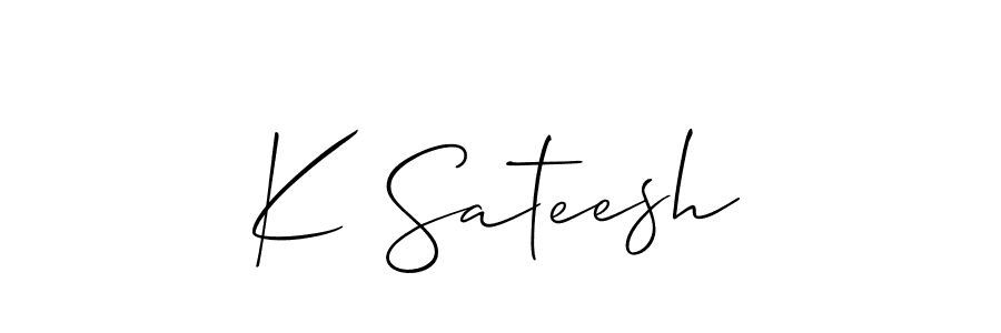 Use a signature maker to create a handwritten signature online. With this signature software, you can design (Allison_Script) your own signature for name K Sateesh. K Sateesh signature style 2 images and pictures png