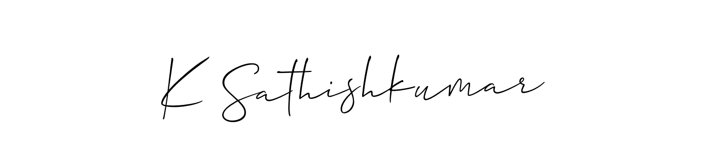 Design your own signature with our free online signature maker. With this signature software, you can create a handwritten (Allison_Script) signature for name K Sathishkumar. K Sathishkumar signature style 2 images and pictures png