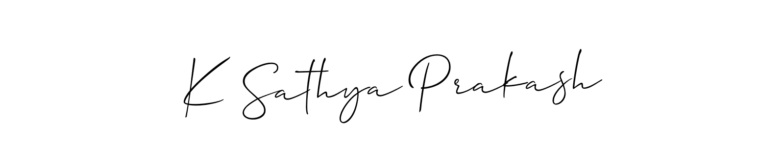 It looks lik you need a new signature style for name K Sathya Prakash. Design unique handwritten (Allison_Script) signature with our free signature maker in just a few clicks. K Sathya Prakash signature style 2 images and pictures png