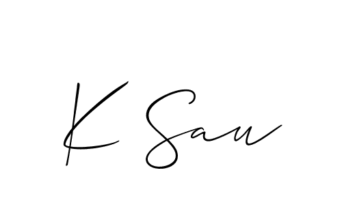 How to make K Sau signature? Allison_Script is a professional autograph style. Create handwritten signature for K Sau name. K Sau signature style 2 images and pictures png