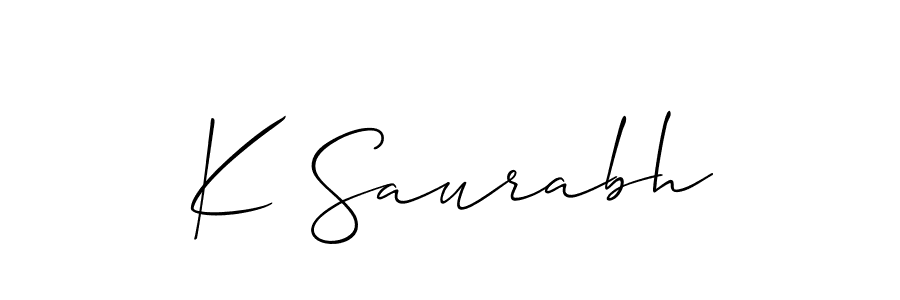 Create a beautiful signature design for name K Saurabh. With this signature (Allison_Script) fonts, you can make a handwritten signature for free. K Saurabh signature style 2 images and pictures png