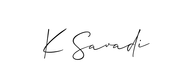 K Savadi stylish signature style. Best Handwritten Sign (Allison_Script) for my name. Handwritten Signature Collection Ideas for my name K Savadi. K Savadi signature style 2 images and pictures png