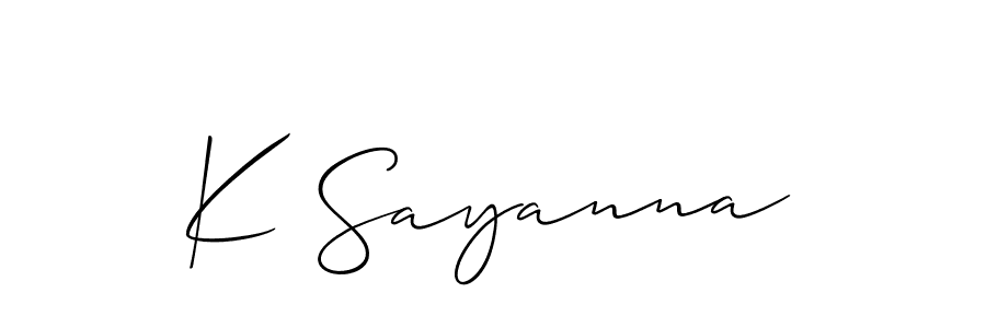 Also You can easily find your signature by using the search form. We will create K Sayanna name handwritten signature images for you free of cost using Allison_Script sign style. K Sayanna signature style 2 images and pictures png