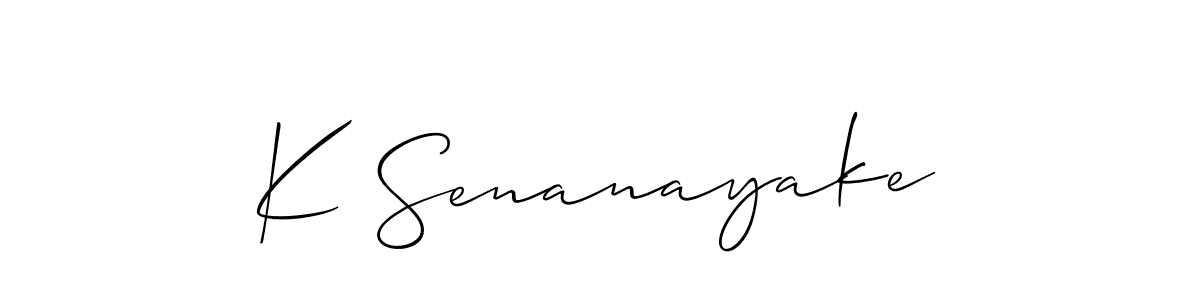 Use a signature maker to create a handwritten signature online. With this signature software, you can design (Allison_Script) your own signature for name K Senanayake. K Senanayake signature style 2 images and pictures png