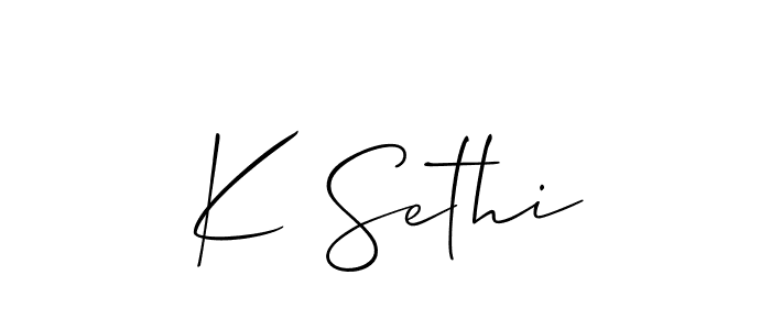 How to Draw K Sethi signature style? Allison_Script is a latest design signature styles for name K Sethi. K Sethi signature style 2 images and pictures png