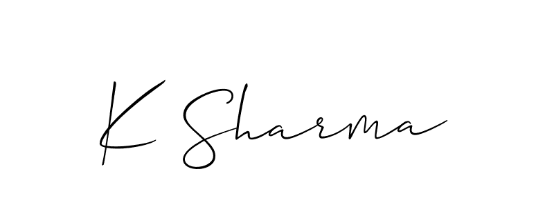 Make a beautiful signature design for name K Sharma. With this signature (Allison_Script) style, you can create a handwritten signature for free. K Sharma signature style 2 images and pictures png