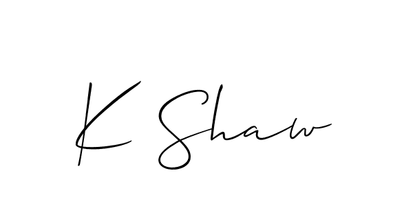 How to make K Shaw signature? Allison_Script is a professional autograph style. Create handwritten signature for K Shaw name. K Shaw signature style 2 images and pictures png