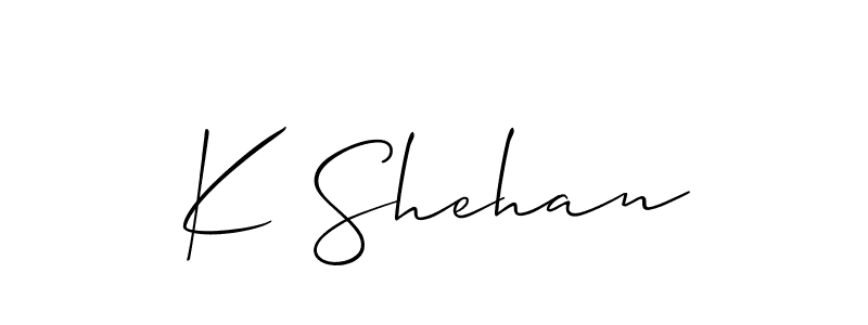 Similarly Allison_Script is the best handwritten signature design. Signature creator online .You can use it as an online autograph creator for name K Shehan. K Shehan signature style 2 images and pictures png