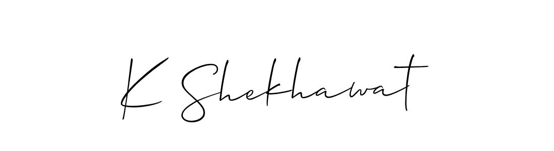 Make a short K Shekhawat signature style. Manage your documents anywhere anytime using Allison_Script. Create and add eSignatures, submit forms, share and send files easily. K Shekhawat signature style 2 images and pictures png