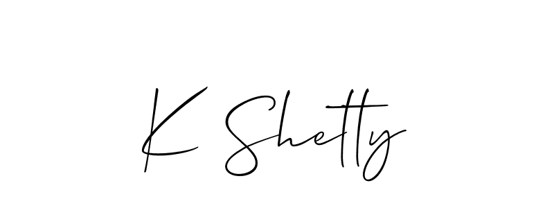 Also we have K Shetty name is the best signature style. Create professional handwritten signature collection using Allison_Script autograph style. K Shetty signature style 2 images and pictures png