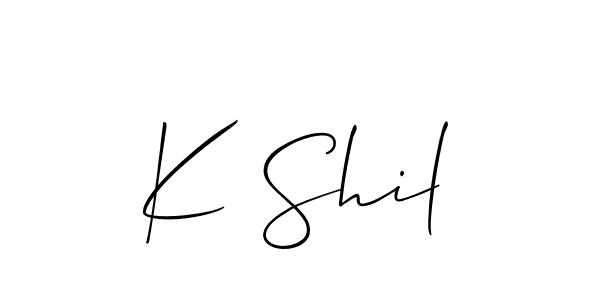 How to Draw K Shil signature style? Allison_Script is a latest design signature styles for name K Shil. K Shil signature style 2 images and pictures png